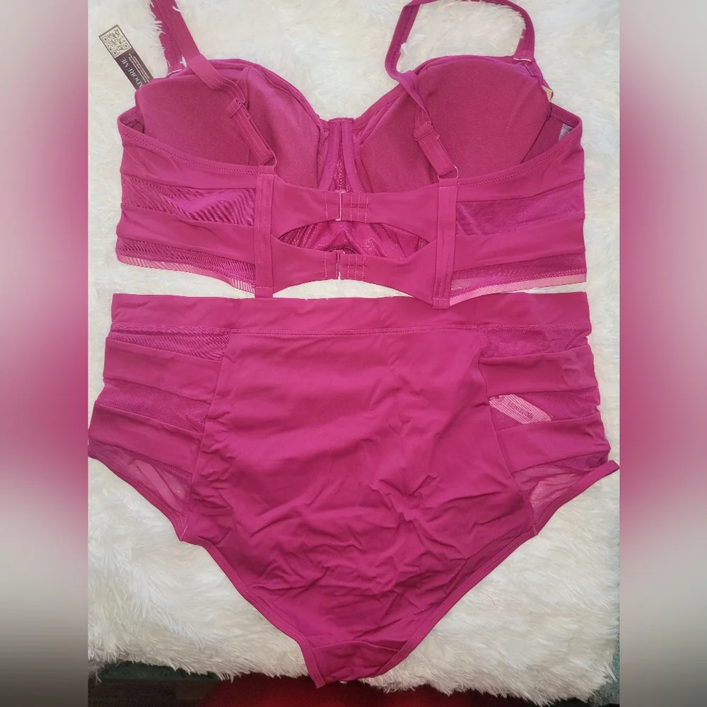 NEW NWT ADOREME Plus Size Daeny Contour 42DDD & 4XL High Waisted Briefs - Picture 4 of 10